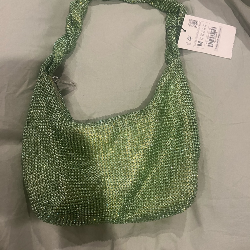 NWT Green Beaded Women's Bag - Picture 3 of 4